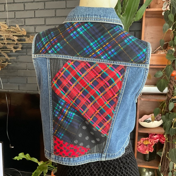 VTG Carol Little Denim Patchwork Vest - Picture 3 of 6